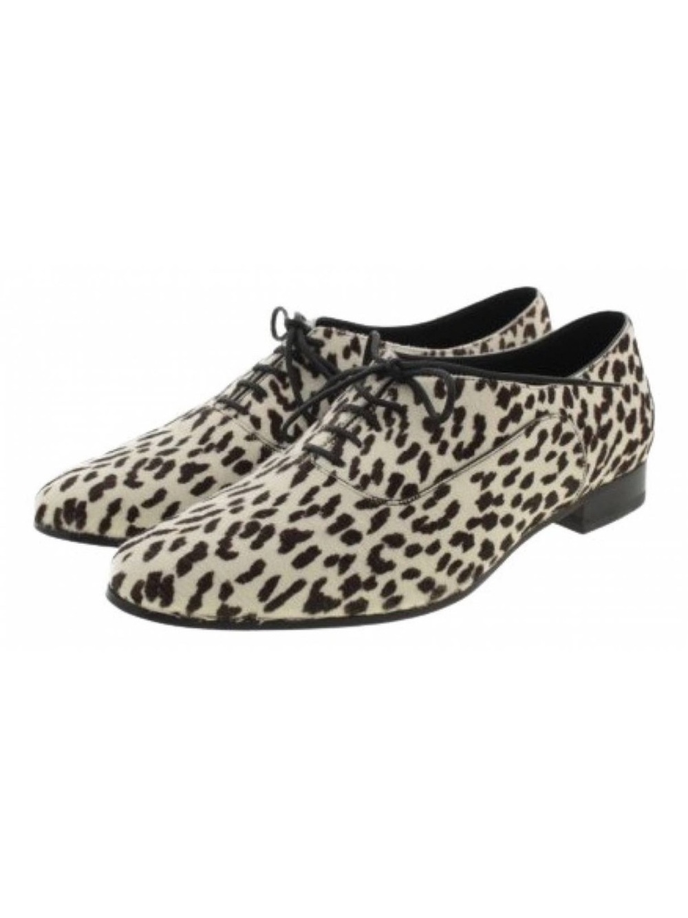 Saint Laurent Pony hair leopard Oxfords - Black and Cream - Picture 1 of 9